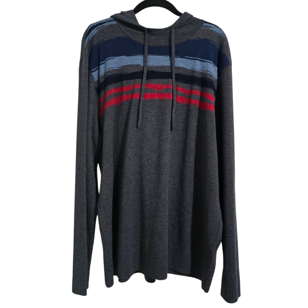 EUC Smartwool Sparwood Hoodie Sweater Grey Colorblock‎ Size XL
